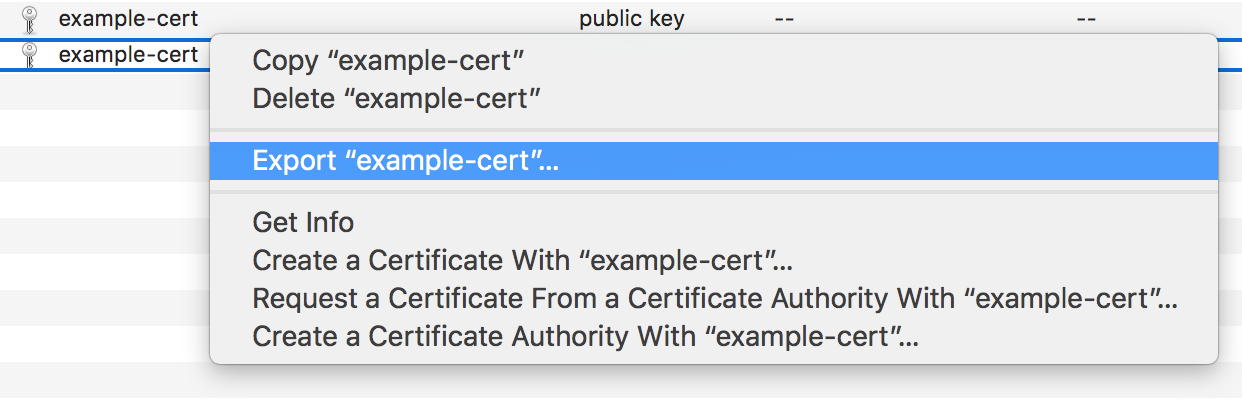 Export the cert